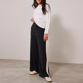 Side Stripe High-Rise Wide Leg Trousers