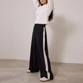 Side Stripe High-Rise Wide Leg Trousers