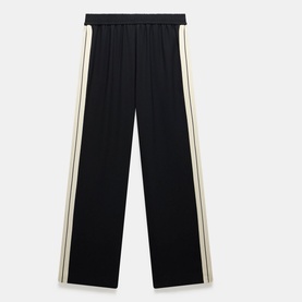 Side Stripe High-Rise Wide Leg Trousers