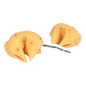 Eat My Socks Fortune Cookie Socks shown as fortune cookies with message slip reading "happens when you trust yourself