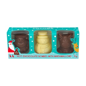 Christmas Character Hot Chocolate Bombes with Mini Marshmallow 150g