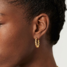 Twisted Tidal Medium Hoop Earrings