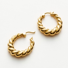 Twisted Tidal Medium Hoop Earrings