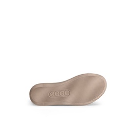Ecco Soft Zero Lace-Up Trainers in beige, showing ridged rubber outsole with embossed Ecco branding