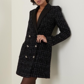 Dansian Mini Tweed Tuxedo Dress