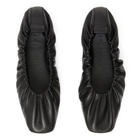 Foldable Leather Ballerina Flats