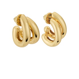 Jenny Bird Florence Earrings in gold-tone, triple-hoop stacked design with high-polish finish and post fastening