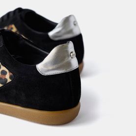 Leopard Lace-Up Trainers