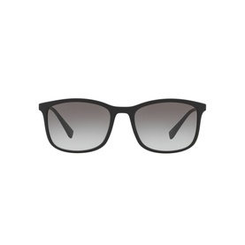 Prada Linea Rossa Rectangle Sunglasses PS 01TS in black nylon full rim frame with gradient grey lenses