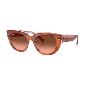 Ray-Ban Polar Square Sunglasses RB2286 in brown transparent propionate frame with gradient brown lenses, full rim cat-eye silhouette