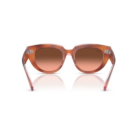 Ray-Ban Polar RB2286 Square Sunglasses in brown propionate frame, rear view showing full-rim design with gradient lenses and pink temples