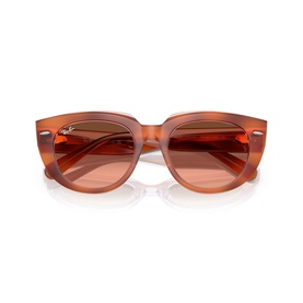 Ray-Ban Polar Square Sunglasses RB2286 in brown striped propionate frame with gradient rose lenses, full rim design