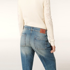 Vecchi Distressed Wide-Leg Jeans