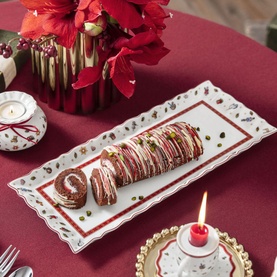 Toy's Delight Festive Rectangular Cake Plate