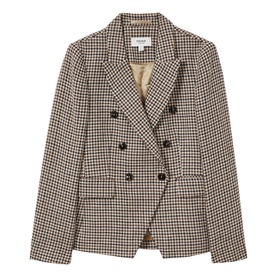Evie Houndstooth Double-Breasted Blazer