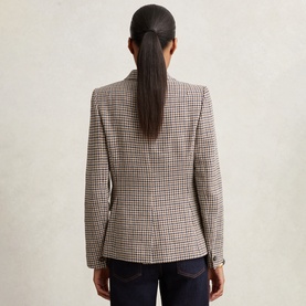 Evie Houndstooth Double-Breasted Blazer
