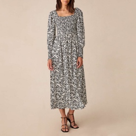 Floral Shirred Dress