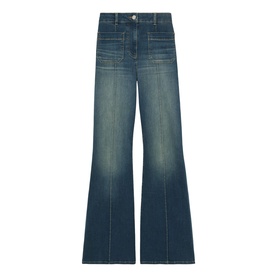 Sakura High-Rise Patch Pocket Flared Jeans