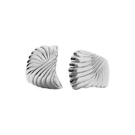 Wavy Ridge Ripple Oversized Stud Earrings