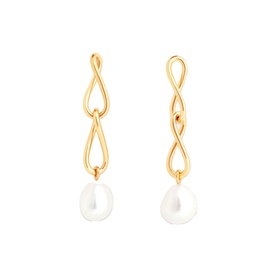 Infinite Pearl Drop Stud Earrings