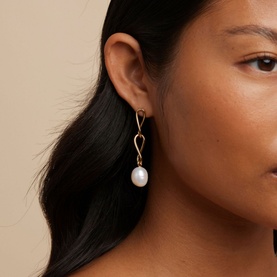Infinite Pearl Drop Stud Earrings