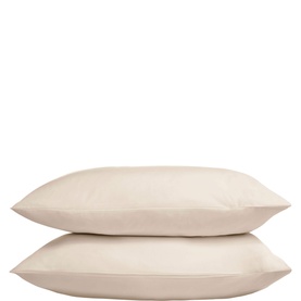 250 Thread Count Cotton Percale Housewife Pillowcase Pair Cream