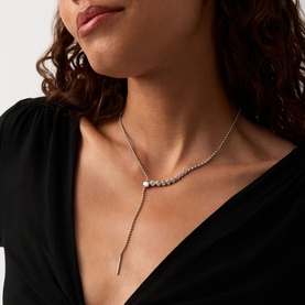 Beaded Stone Slider Lariat Necklace