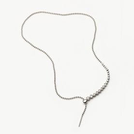 Beaded Stone Slider Lariat Necklace
