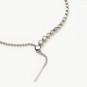 Beaded Stone Slider Lariat Necklace