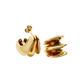 Triple Ridge Stud Earrings