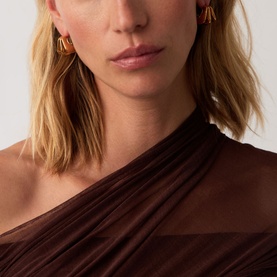 Triple Ridge Stud Earrings