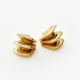 Triple Ridge Stud Earrings