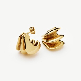 Triple Ridge Stud Earrings
