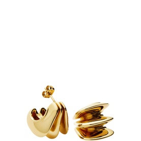 Triple Ridge Stud Earrings