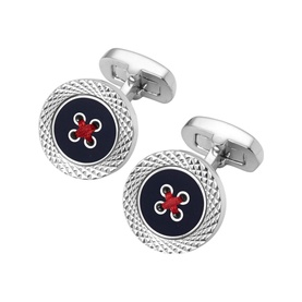 Engraved Edge Button Cufflinks