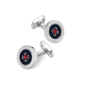 Engraved Edge Button Cufflinks