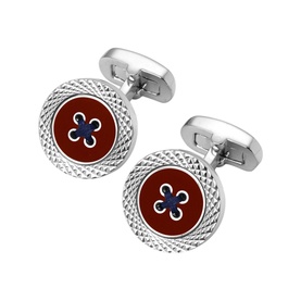 Engraved Edge Button Cufflinks