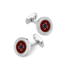 Engraved Edge Button Cufflinks