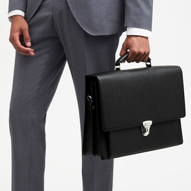 City Grained Leather Briefcase