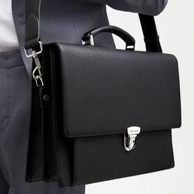 City Grained Leather Briefcase