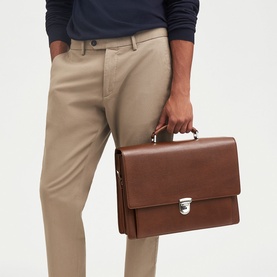 City Grained Leather Briefcase