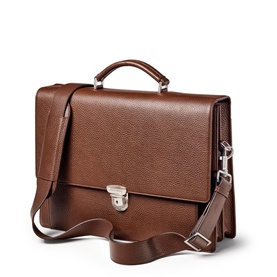 City Grained Leather Briefcase