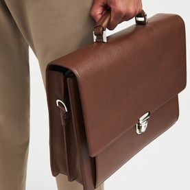 City Grained Leather Briefcase