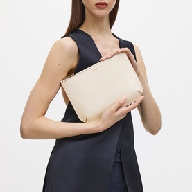 Ella Large Grained Leather Pouch