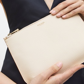 Ella Large Grained Leather Pouch
