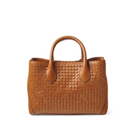 London Small Woven Leather Tote Bag