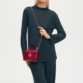 Mayfair&reg; Mini Croc-Embossed Top Handle Bag
