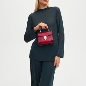Mayfair&reg; Mini Croc-Embossed Top Handle Bag
