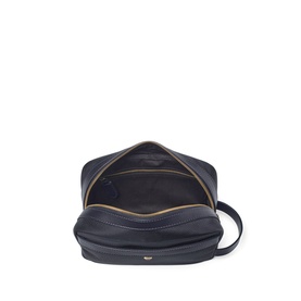 Leather-Trim Canvas Wash Bag