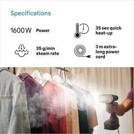 QuickStyle 7 Garment steamer Black Copper